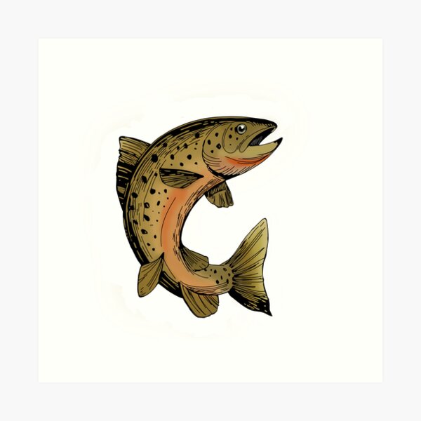 Cutthroat Trout Fishing - Utah: Retro Travel Poster Wall Art, Canvas  Prints, Framed Prints, Wall Peels