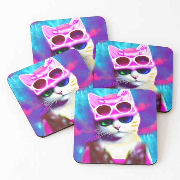 Item preview, Cute Cat Vaporwave Art designed and sold by FantaExpression.
