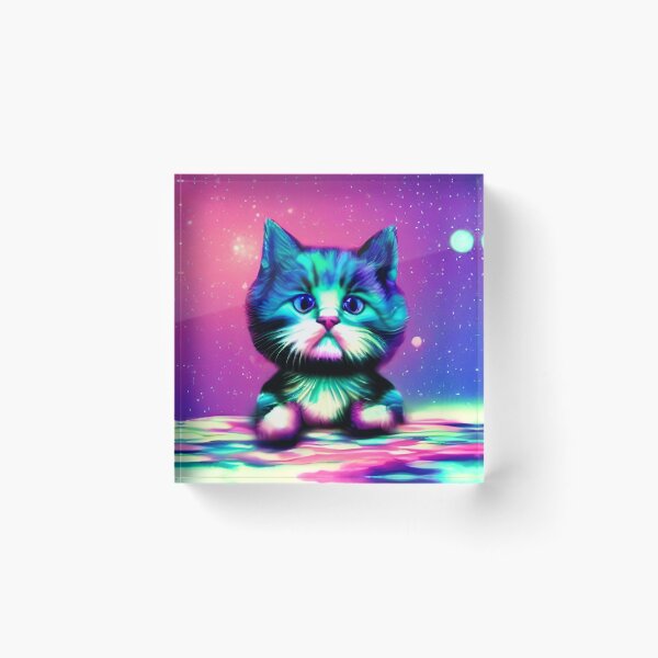 Item preview, Spaced Out Dazed Cat Vaporwave Art  designed and sold by FantaExpression.