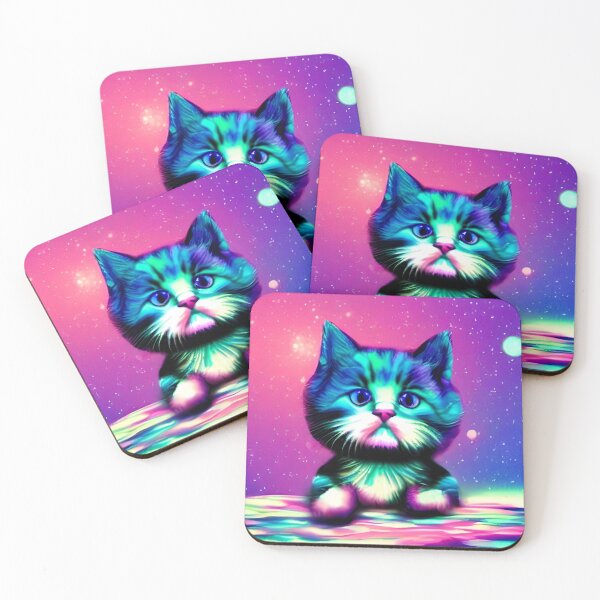 Item preview, Spaced Out Dazed Cat Vaporwave Art  designed and sold by FantaExpression.
