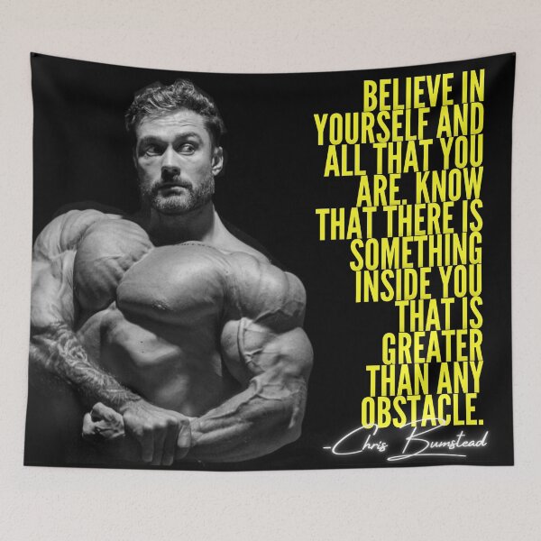 Item preview, CHRIS BUMSTEAD - BELIEVE IN YOURSELF QUOTE designed and sold by HeavyLiftGift.