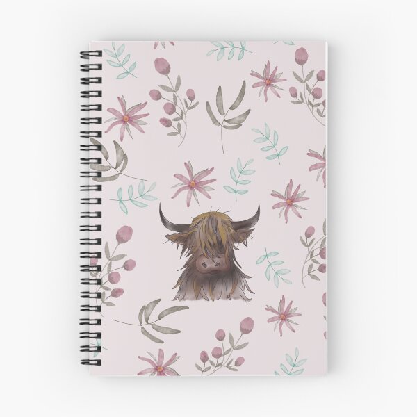 Aperçu de l'œuvre Vache Highland Rose Floral créée et vendue par ChantalDesign.