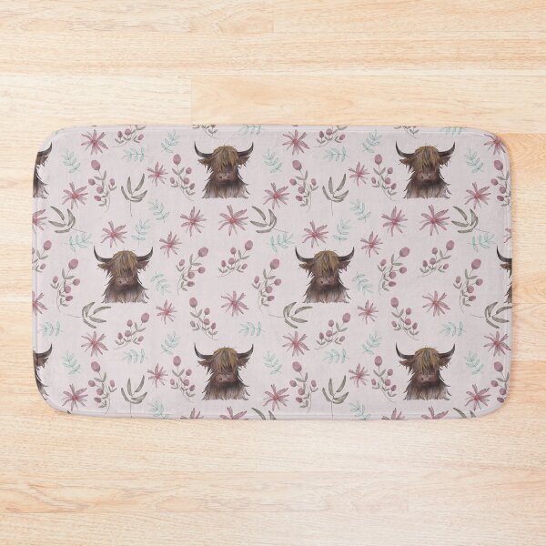 Item preview, Highland Cow Pink Floral designed and sold by ChantalDesign.