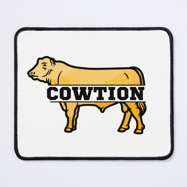 Item preview, Yellow "Cowtion" Cow lover designed and sold by FarmsteadAcers.
