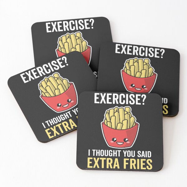 Item preview, Exercise? I Thought You Said Extra Fries Kawaii Fries Cute designed and sold by MeowsAndMakes.