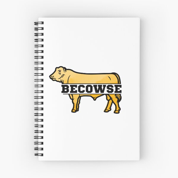 Item preview, Yellow "Becowse" Cow lover designed and sold by FarmsteadAcers.