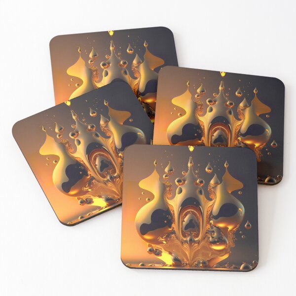 Item preview, AI Generated Futuristic Gold Droplet Explosions: Experience the allure of AI art without human intervention designed and sold by Globuwear.