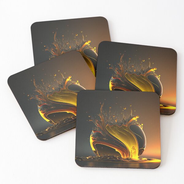 Item preview, AI Generated Futuristic Gold Droplet Explosions: Experience the allure of AI art without human intervention designed and sold by Globuwear.