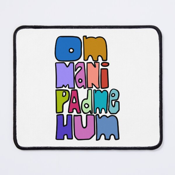Item preview, Om Mani Padme Hum Compassion Mantra Multi Color Lettering designed and sold by wordznart.