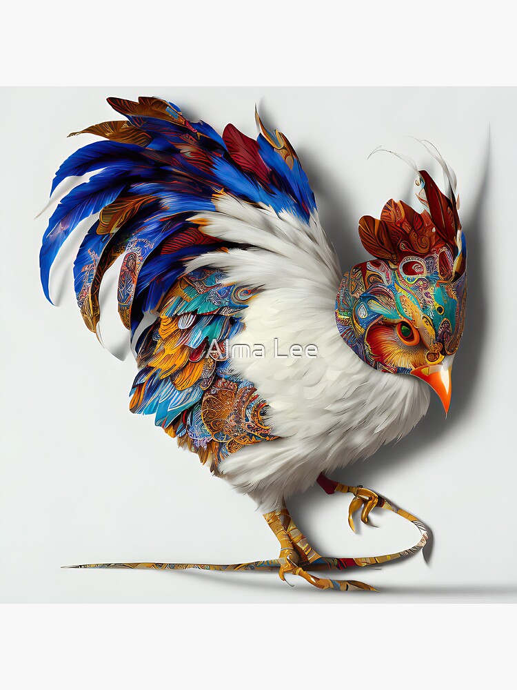 "Paisley Rooster" Sticker for Sale by almalee Redbubble