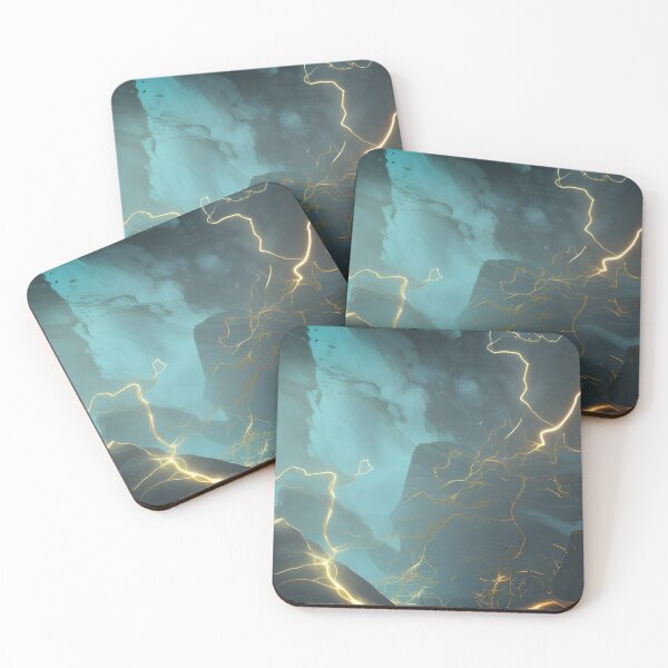 Item preview, Blue rock with Gold lightning  designed and sold by MIGSZ.