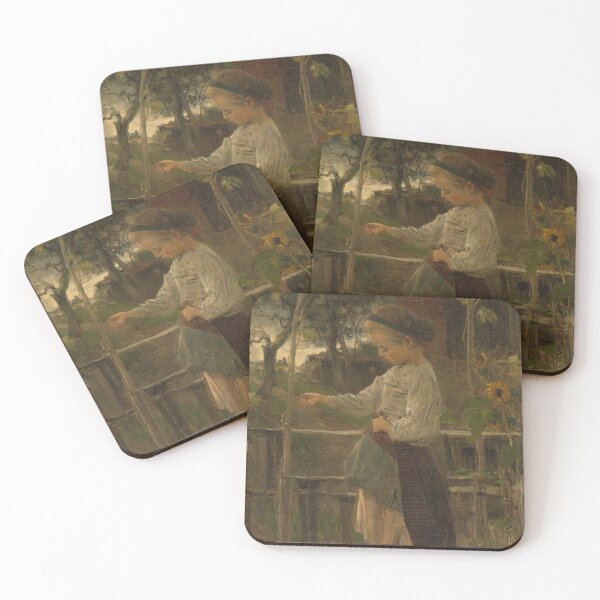 Item preview, Girl feeding the chickens designed and sold by codivine.