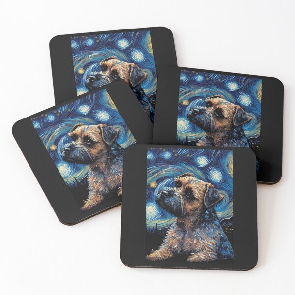 Item preview, Border Terrier in Starry Night Painting Dog Mom Dad T Shirt designed and sold by Baron-Hagen.