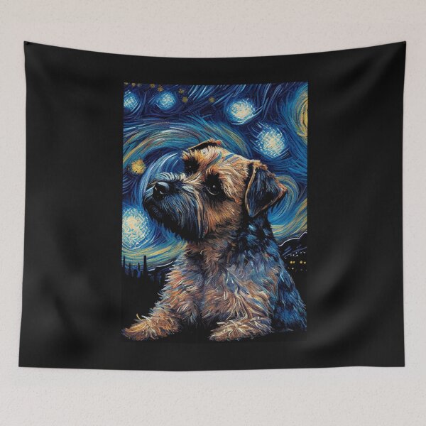 Item preview, Border Terrier in Starry Night Painting Dog Mom Dad T Shirt designed and sold by Baron-Hagen.