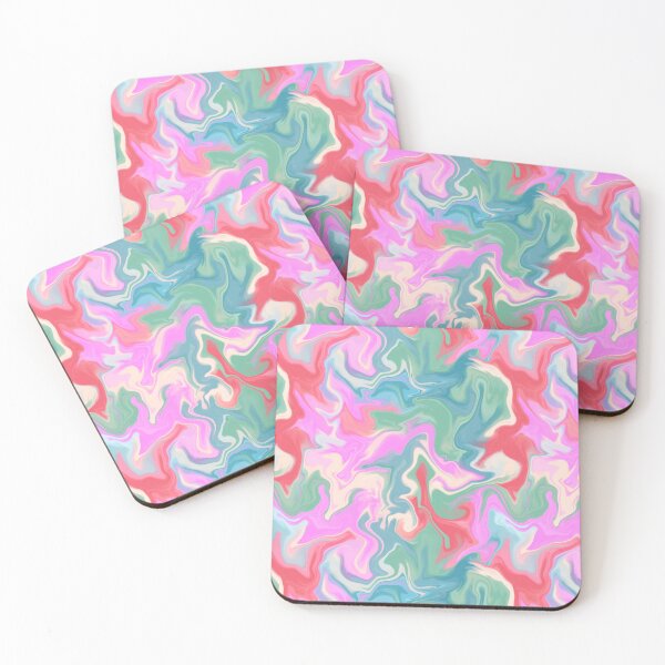 Item preview, Marble Print, Groovy Swirls Pattern, Acid Swirls Print, Marble Pattern, Red, Pink, Green, Teal, Cream,  Swirls Art designed and sold by Marina Oliveira Studio.