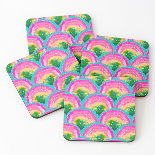 Item preview, Pink Green Blue Watercolor Mermaid Art, Seamless Pattern, Scales Print, Handpainted, Girlie Print designed and sold by Marina Oliveira Studio.