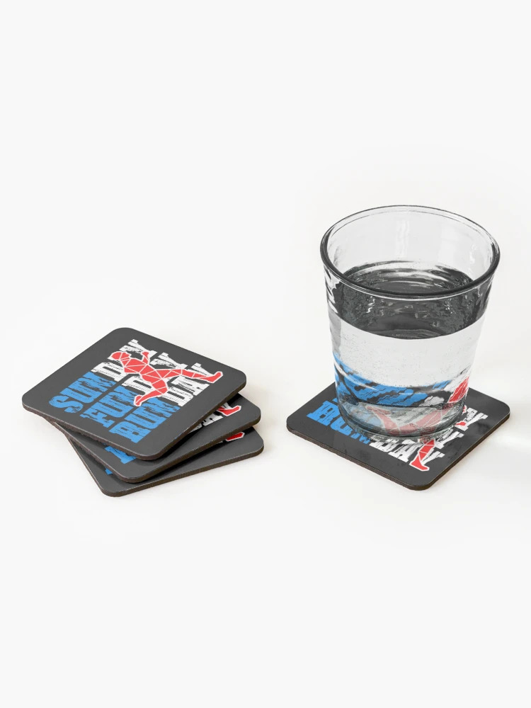 Thumbnail 2 of 5, Coasters (Set of 4), SUNDAY, FUNDAY, RUNDAY RED RUNNER MEN designed and sold by the Zarock Shop.