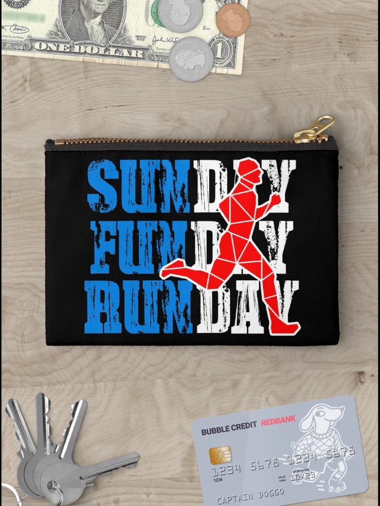 Thumbnail 3 of 4, Zipper Pouch, SUNDAY, FUNDAY, RUNDAY RED RUNNER MEN designed and sold by the Zarock Shop.