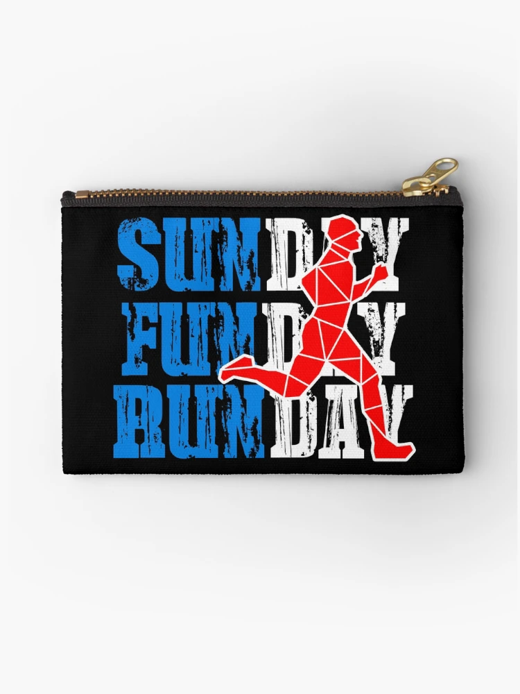 Thumbnail 1 of 4, Zipper Pouch, SUNDAY, FUNDAY, RUNDAY RED RUNNER MEN designed and sold by the Zarock Shop.