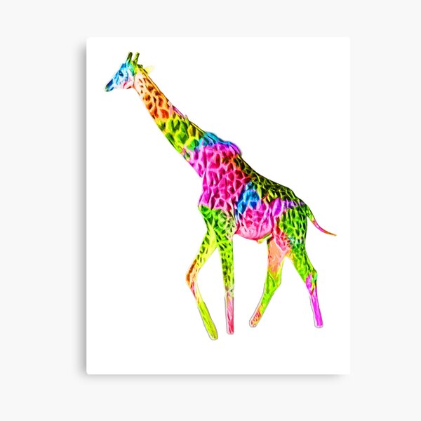 Colorful Giraffe Canvas Prints Redbubble