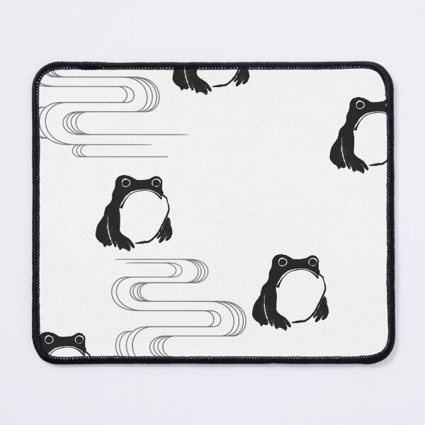 Item preview, Japanese Frogs Watercolor Pattern, Black on White designed and sold by MadfishDesigns.