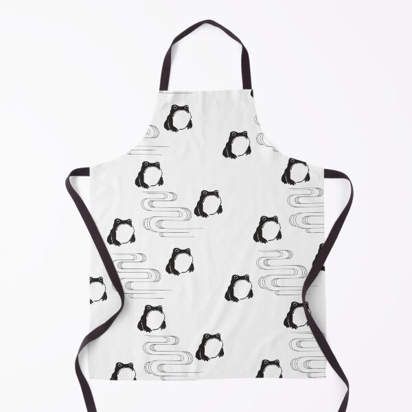 Item preview, Japanese Frogs Watercolor Pattern, Black on White designed and sold by MadfishDesigns.