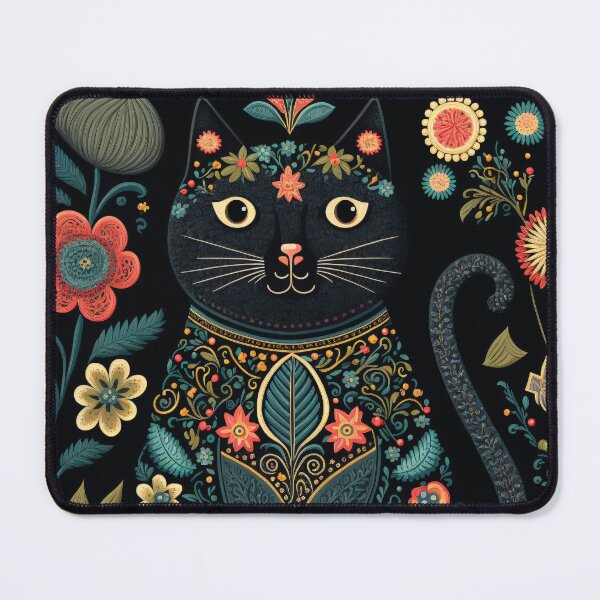 Item preview, Floral Folk Art Cat designed and sold by Dannypryce.