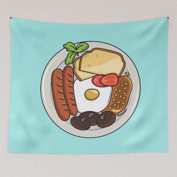 Item preview, English breakfast cartoon illustration designed and sold by Misscartoon.