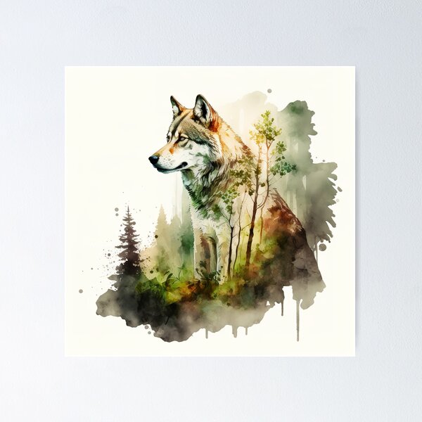 Item preview, Discover the beauty of wolf art - Lone Wolf Spirit Animal designs, Big Bad Wolf, Gray Wolves, Wolv paint & Wolv watercolor, Beautiful Wolf Art designs designed and sold by Globuwear.