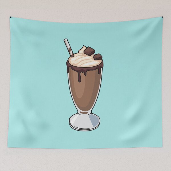 Item preview, Chocolate milkshake cartoon illustration designed and sold by Misscartoon.