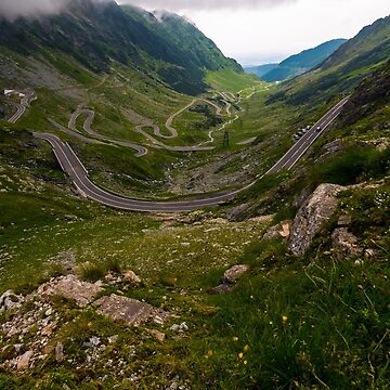 Artwork thumbnail, Transfagarasan road on a stormy summer day by mike-pellinni