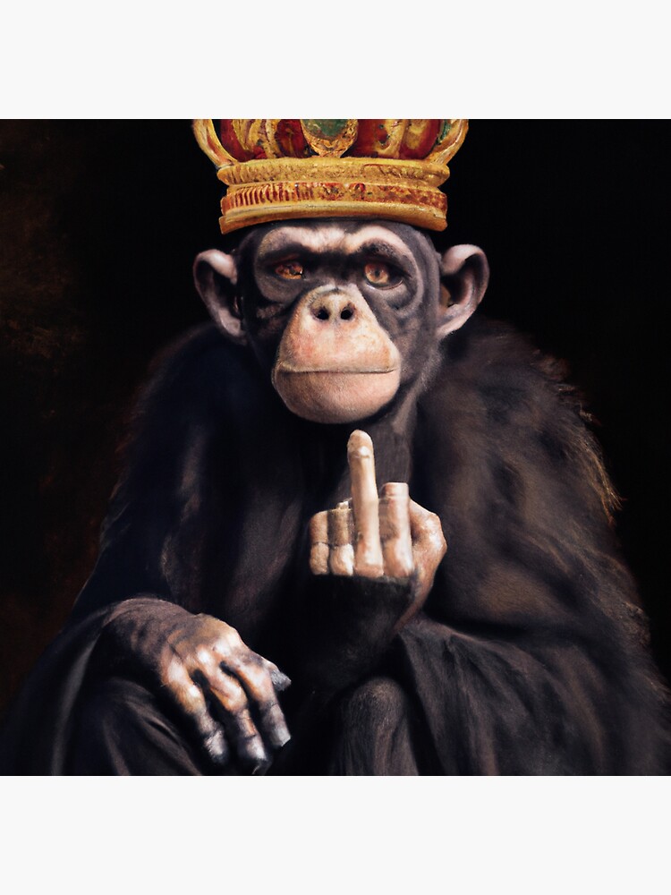 Sticker for Sale avec l'œuvre « portrait d'un singe portant une
