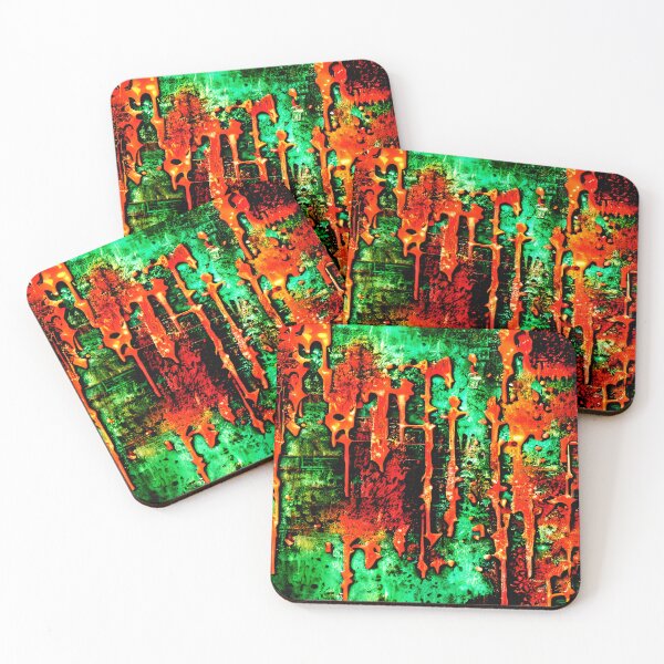 Item preview, Grungy black, orange, green, abstract, vintage design designed and sold by marvin barth.
