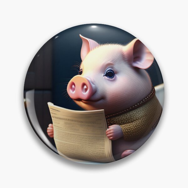 Item preview, Pig in the bathroom, pig modern art, bathroom wall art, bathroom kids art, bathroom decor, bathroom wall decor, animal art, toilet designed and sold by Christian Biluan.