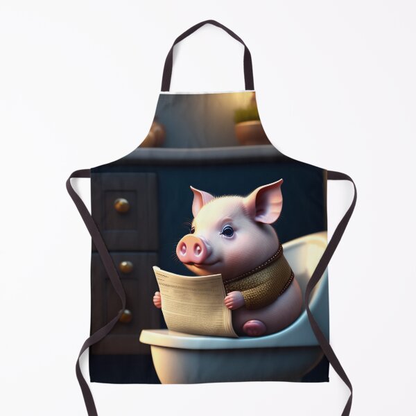 Item preview, Pig in the bathroom, pig modern art, bathroom wall art, bathroom kids art, bathroom decor, bathroom wall decor, animal art, toilet designed and sold by Christian Biluan.