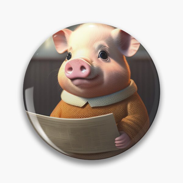 Item preview, Pig in the bathroom, pig reading newspaper art, bathroom wall art, bathroom kids art, bathroom decor, bathroom wall decor, animal art, toilet designed and sold by Christian Biluan.