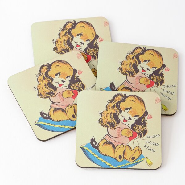 Item preview, Vintage Retro Kawaii Kitsch Puppy Dog Valentine's Day designed and sold by knickeryknackry.