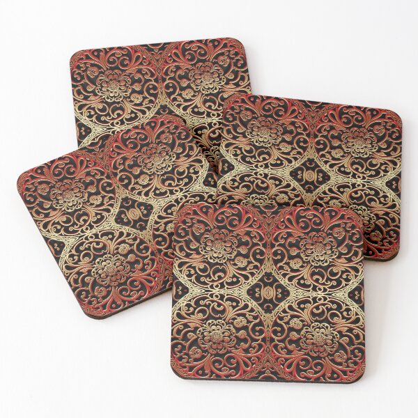 Item preview, New Year Chinese Art Pattern Print VI - Red and Gold Oriental Design Lovers  designed and sold by thearttist.