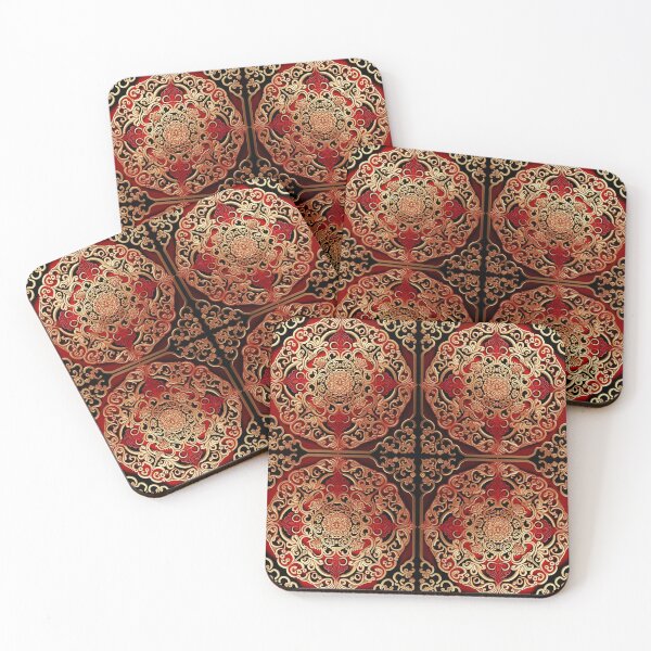 Item preview, New Year Chinese Art Pattern Print VII - Red and Gold Oriental Design Lovers  designed and sold by thearttist.