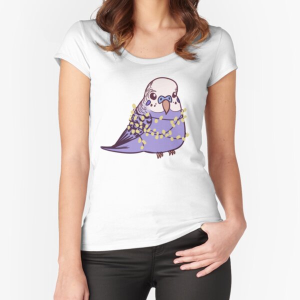 Christmas light budgie Fitted Scoop T-Shirt