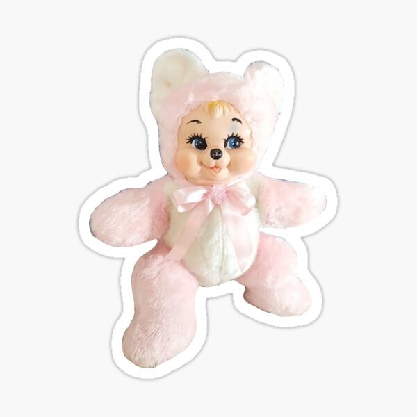 Artikel-Vorschau von Vintage Kawaii Kitsch Rushton Gummi Gesicht Teddybär Plüsch, designt und verkauft von knickeryknackry.