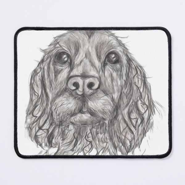 Item preview, Cocker Spaniel pencil drawing designed and sold by Gabrilla.