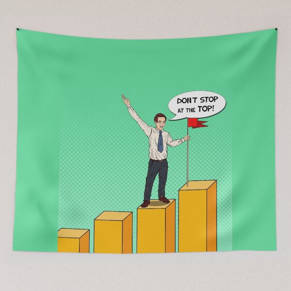 Item preview, Pop Art Businessman with Flag on the Top of the Chart. Business Success.  designed and sold by ivector.