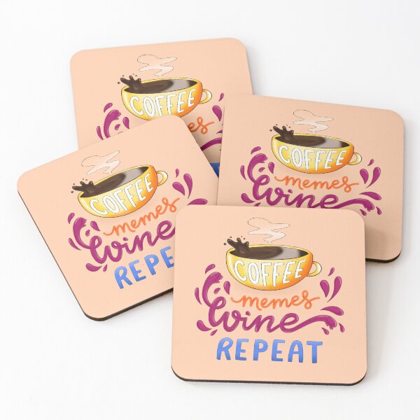 Item preview, Coffee, Memes, Wine, Repeat designed and sold by DesignByLeesh.