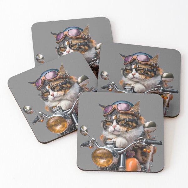 Item preview, Calico Cat RIding A Harley Motorcycle Cool Sticker designed and sold by koolandthecat.