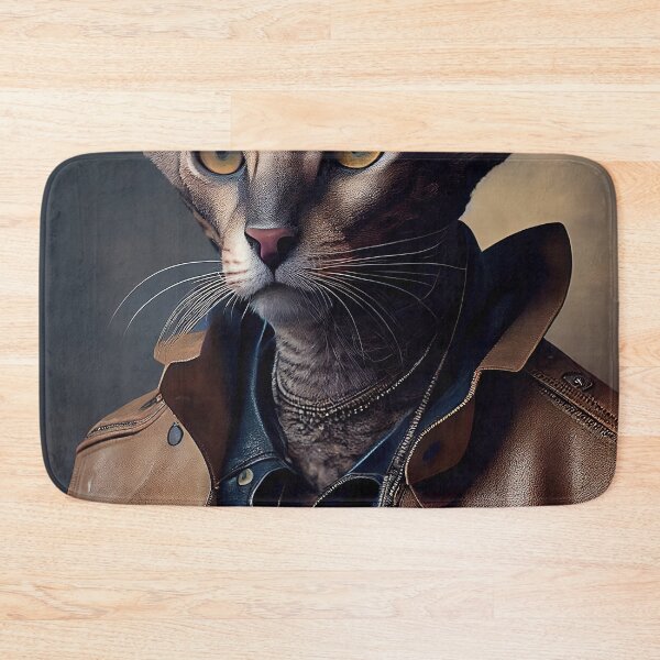 Item preview, Oriental Shorthair Cat Breed Portrait wears a leather jacket designed and sold by Nalaxation.