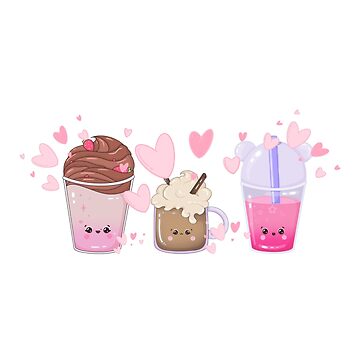 Artwork thumbnail, Cute coffee and tea by ikaponStore