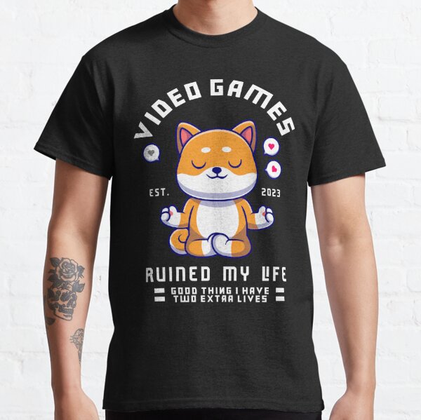 Gamer Quotes and Slogan good for T-Shirt. Video Games Ruined My Life Good  Thing I Have Two Extra Lives. Stock Vector