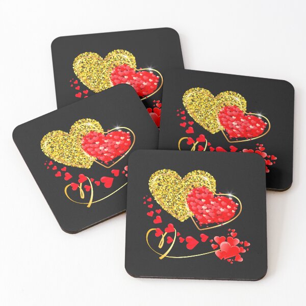 Item preview, Valentine gold heart with red heart designed and sold by Sasidenidesign.