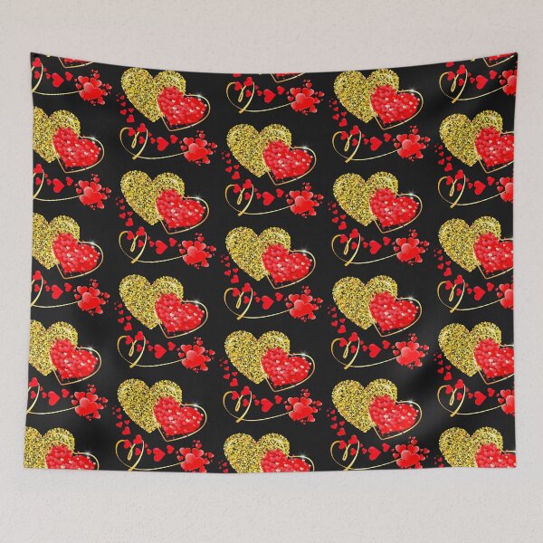 Item preview, Valentine gold heart with red heart designed and sold by Sasidenidesign.